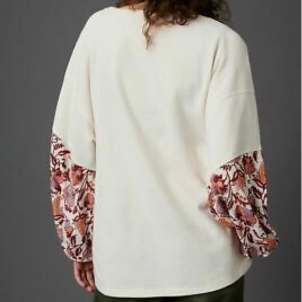 Anthropologie Annette Floral Thermal Long Sleeved Top - Picture 2 of 14